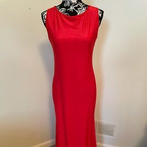 Long red gown